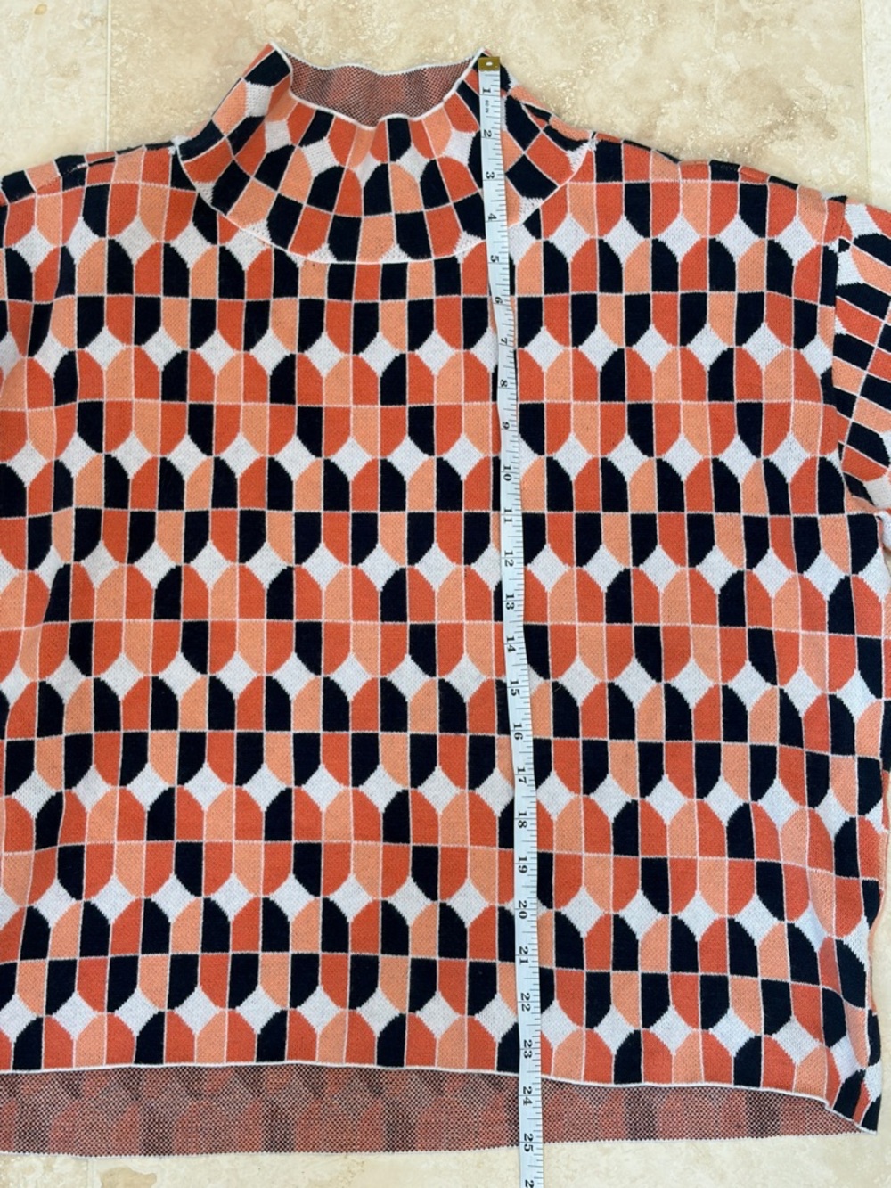 Anthropologie Maeve Intarsia Geo Carys Mock Neck Sweater - Size M - Picture 9 of 11